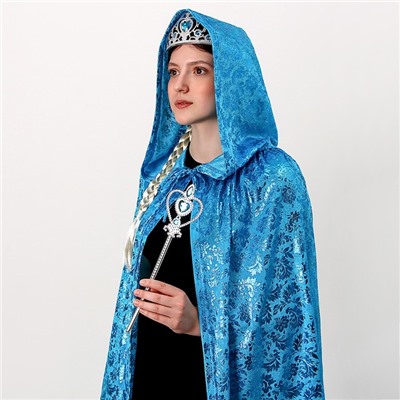 Карнавальный костюм взрослый, плюш, цвет голубой с узором