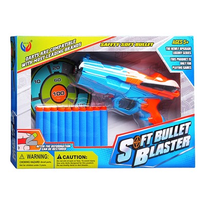 Набор Тир "Попади в цель!" с мягкими пулями и мишенью, в коробке