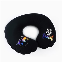 Подушка для путешествий Keep calm and travel, чёрная