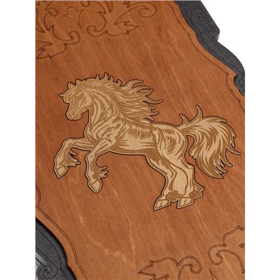 Нарды классические с гравировкой «Конь» 45×45 см, деревянные