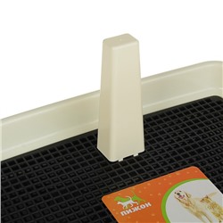 Туалет для собак 46.5×35.5×5.5 см, со съёмным бортом, решеткой и столбиком, чёрный