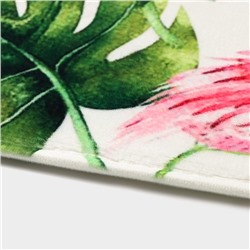 Коврики для ванной и туалета Доляна «Фламинго», 2 шт., 40×43 см, 43×73 см