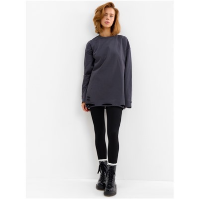 Лонгслив женский MINAKU: One Most Brand, графитовый, размер onesize