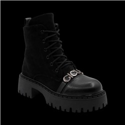 Ботинки на меху F16-3R черные