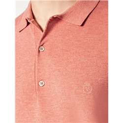 Поло тонкой вязки из хлопка с эффектом меланж