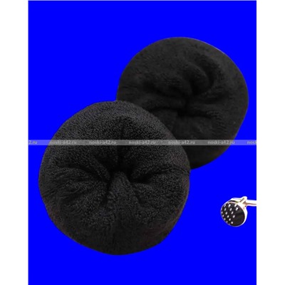 3 ПАРЫ - Термоноски мужские ШЕРСТЬ внутри махра ЧЕРНЫЕ арт. 1553