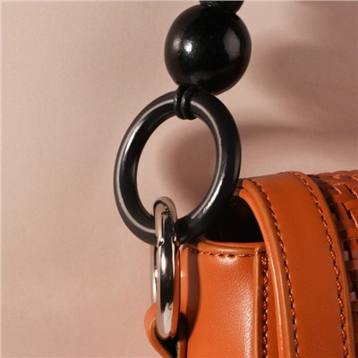 Ручки для сумки, 2 шт., вощёный шнур/дерево, 44×4 см, чёрные