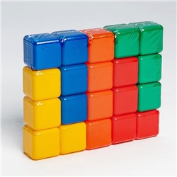 Кубики детские, пластиковые, цветные, 20 штук, 4 × 4 см