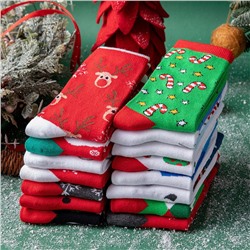 Носочки новогодние цветные (Размер универсальный 35-38)