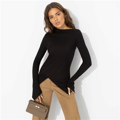 Лонгслив хлопковый, Выхожу за рамки (чёрный)