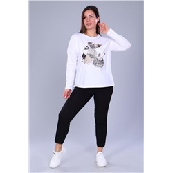 Футболка 55038 с дл.рукавом (Белый)