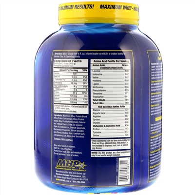 MHP, Maximum Whey, Vanilla Ice Cream, 5 lbs (2270 g)