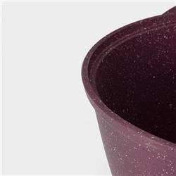 Кастрюля KUKMARA Trendy style, 4 л, d=24 см, h=14.5 см, антипригарное покрытие, стеклянная крышка, литой алюминий, фиолетовая