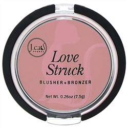 J.Cat Beauty, Румяна + бронзер Love Struck, оттенок LGP101 «Розовый душистый горошек», 7,5 г