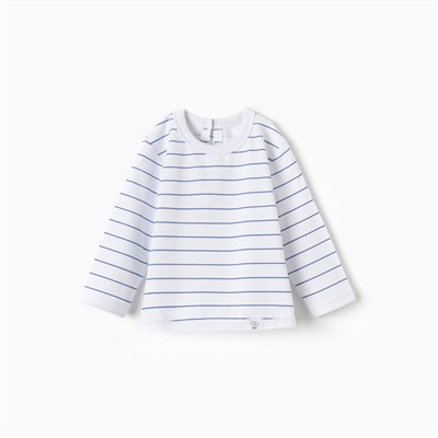 Лонгслив детский MINAKU: Basic Line BABY, рост 62-68 см, белый/синий