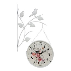 УЦЕНКА Часы настенные интерьерные «Птичка на ветке», двусторонние, на подвесе, d=23 см, от батареек 2хАА