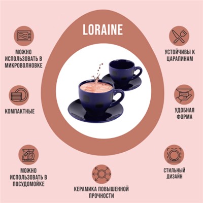 30449-1 Чайный набор 4пр Loraine СИНИЙ LR (х18)