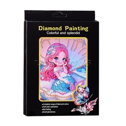 Мозаика алмазная "Русалочка в ракушке" 15*20см