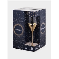 Бокалы для шампанского Luminarc «Электрическое золото», 160 мл, 4 шт., стекло, золотистые