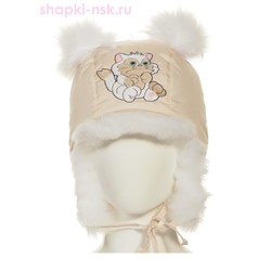 211-З Кошечка Ушанка для девочки (48-50)