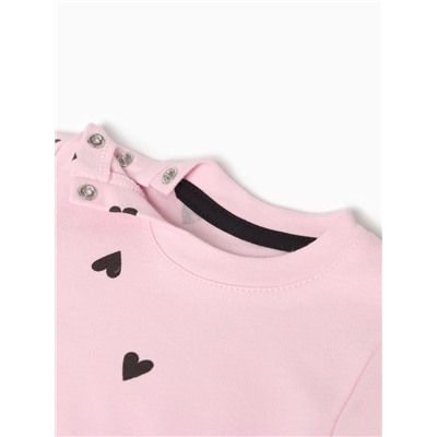 Костюм: лонгслив и легинсы Крошка Я «Сердечки», рост 62-68 см