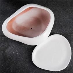 Горшок для кактусов и суккулентов «Бонсай», 2.5 л, 28×24 см, керамический, с поддоном, белый