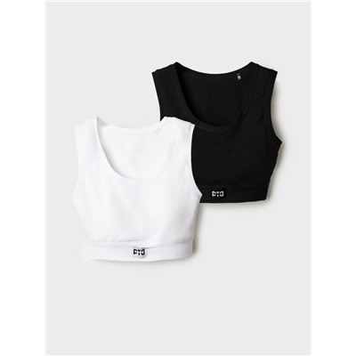 Топ трикотажный для девочек, 2 шт в комплекте