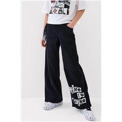 Брюки текстильные джинсовые для девочек PLAYTODAY, 1240611