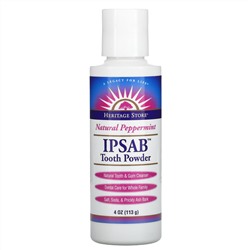 Heritage Store, Зубной порошок IPSAB, натуральная мята перечная, 4 унций (113 г)