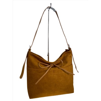 Женская сумка из искусственной замши, цвет коричнево-рыжий