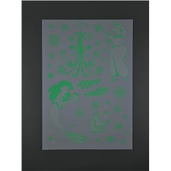 Виниловые наклейки «Новогодние», со светящимся слоем, 35 × 50 см, 2 листа