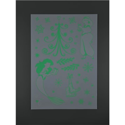 Виниловые наклейки «Новогодние», со светящимся слоем, 35 × 50 см, 2 листа