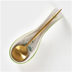 Подставка под ложку Доляна «Зелёный сад», 21.5×7.5 см, фарфор