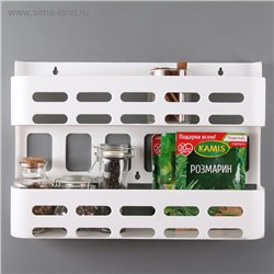 Органайзер навесной для специй IDEA, 38×7.5×27 см, пластик, белый