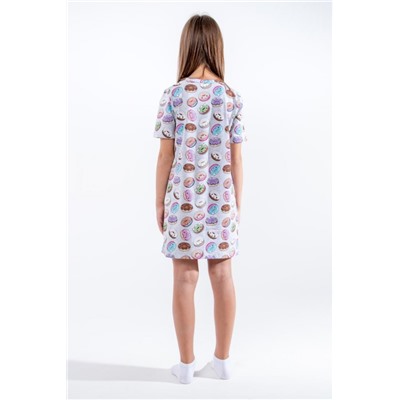 Детская ночная сорочка ПД-020-054 (Серый/пончики)