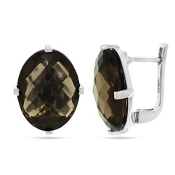 Серьги из серебра раухтопаз, Бернадет2