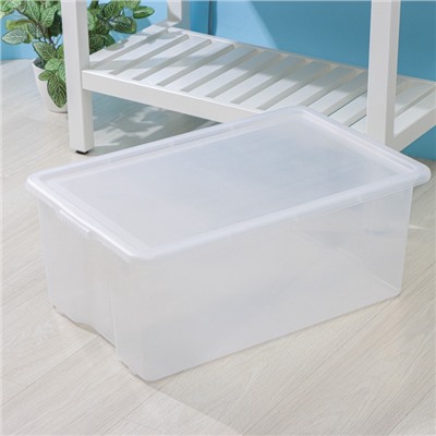 Контейнер для хранения Porter, 50 л, 66×42×26 см, с крышкой, прозрачный