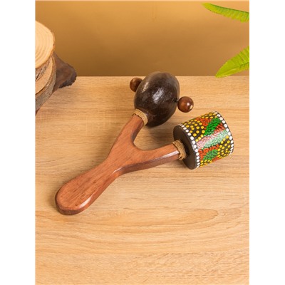 Сувенирный музыкальный инструмент «Маракас двойной», 25×15×6 см, махагон, кокос