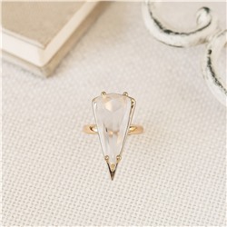 Кольцо 18 р ювелирная бижутерия коллекция "Дубай", покрытие позолота, вставка: стекло, цвет: прозрачный, арт.007.064-18