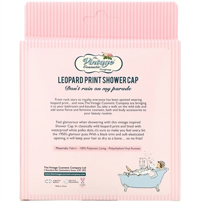 The Vintage Cosmetic Co., Shower Cap, Leopard Print, 1 Count