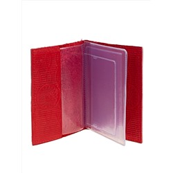 Обложка для автодокументов из искусственной кожи, цвет  красный