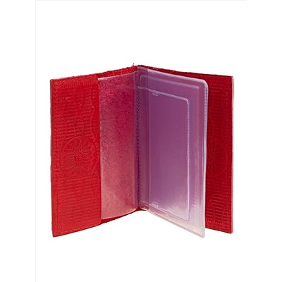 Обложка для автодокументов из искусственной кожи, цвет  красный
