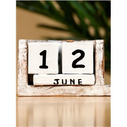 Календарь настольный «Грибок», 13×3.5×9 см, дерево, бело-зелёный