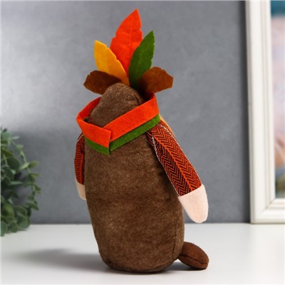 Кукла интерьерная текстильная «Гном-индеец», 25×7×9 см