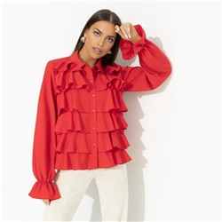 Блуза эффектная, Гипнотический стиль (красная)