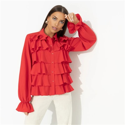 Блуза эффектная, Гипнотический стиль (красная)