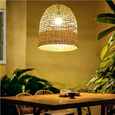 Светильник потолочный из ротанга «Трай», 1×120 Вт, Е27, 35×35×43 см