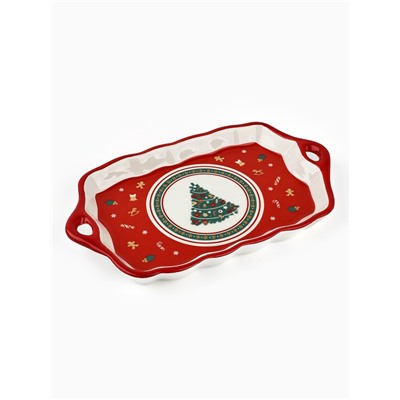 Блюдо новогоднее «Пряничные человечки», 23×13×2.5 см, ручная работа