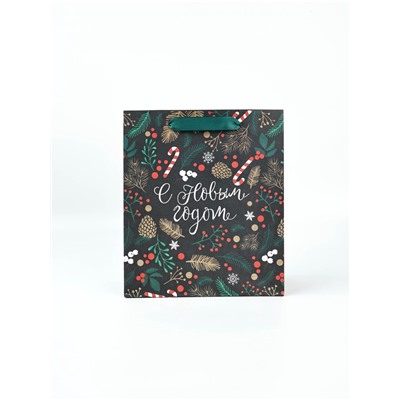 Набор пакетов подарочных новогодних «Еловый лес», 4 шт., 27×23×11.5 см