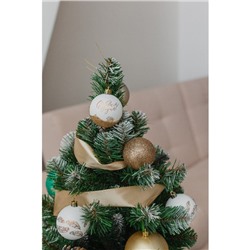 Шары ёлочные «С Новым годом!», пластик, d=6, 6 шт., белые, золотые